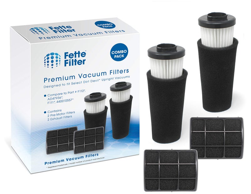 Fette Filter - Pre Motor Odor Trapping Filter & Inlet Filter Set Compatible with Dirt Devil Endura. (F111 & F112) - Combo Pack of 2 - Image 1